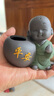 宇轩创意禅意小花器手工摆件招财聚福装饰品水培花插花瓶客厅摆件 小和尚平安-绿 实拍图