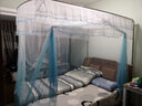 韩眠家纺蚊帐家用1.8米床三开门加粗加厚不锈钢U型伸缩支架加密帐纱 风影-蓝色  1.5*2.0米-32mm加粗支架 实拍图