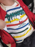 迪士尼（DISNEY）儿童男童短袖T恤彩虹条纹打底衫休闲上衣24夏DB321AA14彩虹条150 实拍图