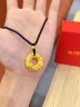 中国黄金（CHINA GOLD）貔貅平安扣黄金吊坠男女款足金项链皮丘挂坠情人节生日礼物送男友 貔貅吊坠+福字珠 约2.2g【黑绳】 实拍图