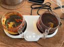 天喜（TIANXI）玻璃杯双层办公泡茶玻璃带盖过滤茶水分离杯耐热防烫水杯子  加厚圆趣三件杯350ml 实拍图