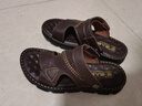 老人头凉鞋男夏季新品男士两用凉拖牛皮真皮厚底百搭沙滩拖鞋男 经典款-棕色 40 实拍图