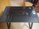 元优钢化玻璃电脑桌书桌稳固加大现代简约办公家用台式电脑桌游戏桌子 【圆角全黑】无键盘托 长100cm宽60cm高75cm 实拍图