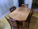 鲁菲特 实木餐桌 可伸缩变圆折叠实木餐桌椅组合 餐桌椅套装家用饭桌子 胡桃色（1.20米） 一桌4椅 实拍图