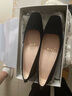 7or9黑凤梨 黑色空气棉高跟鞋浅口方跟真皮单鞋通勤百搭透气女鞋 黑凤梨5cm-配饰需要另外购买 36 实拍图