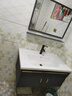 约龙（YUELONG）小户型太空铝浴室柜卫生间一体陶瓷洗脸盆柜组合洗手盆家用洗漱台 80cm 主柜+镜子 实拍图