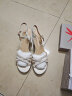 红蜻蜓凉鞋女2024夏季高跟鞋女一字带细跟法式凉鞋 WFK24029米白色38 晒单实拍图