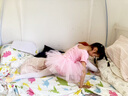 艾舞戈儿童舞蹈服女童练功服夏季可爱蓬蓬纱裙公主芭蕾舞裙幼儿演出服装 【亮片蝴蝶-四层纱】粉色-短袖 130 实拍图