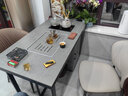 穗驰家具阳台茶桌椅组合现代简约岩板客厅茶具套装一体泡茶台茶桌办公茶台 灰色岩板款（带USB充电）  130*70*75茶桌 实拍图
