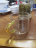 瓷牌茗茶具 玻璃茶杯大号透明玻璃品茗杯耐热小茶杯带把水杯功夫父亲节礼物 （六彩杯）6个把杯+杯架 100ml 实拍图