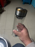 富光 玻璃杯 双层玻璃泡茶杯子 带过滤网水杯 男女士车载办公便携水杯 350ml金色【不锈钢回流盖】 实拍图