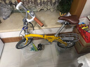 欧亚马 OYAMA折叠自行车14寸铝合金折叠车架男女款单车波浪-JR300 铝合金V刹【5年质保】黄色 单速 实拍图