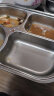 HUYO德国餐盘成人饭盒抗菌316不锈钢儿童餐盘分格早餐盘子碗餐具套装 餐盘4格+PP盖 26cm 实拍图