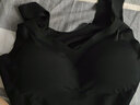 温影无钢圈文胸运动背心冰丝无痕内衣女夏天薄款透气胸罩背心式 黑色升级版 M (34/75) 实拍图
