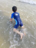 特步（XTEP）儿童泳衣男童连体小中大儿童泳镜泳帽游泳套装 藏青色三件套 14#  实拍图