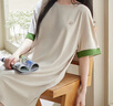 轩靓（XULEN）睡衣女莫代尔棉凉感短袖女连衣裙大码家居服 62573米杏 2XL  实拍图