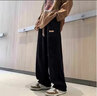 杉努（SHANNU）直筒裤子春秋季男士休闲宽松运动阔腿美式冬款学生卫港风长裤 23010 黑色（常规） XL 实拍图