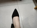 阿猫顿高跟鞋女细跟 夏季新款女学生韩版高跟鞋黑色工作鞋女尖头浅口春 黑色 细跟 7CMcm 35 实拍图