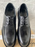 VQGT 春季头层牛皮商务正装大头皮鞋圆头英伦手工男鞋厚底耐磨增高 黑色手工鞋跟   偏大一码 38 实拍图