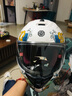 Orz摩托车头盔男女全盔四季蓝牙槽四季大尾翼机车跑盔3C认证新国标A1 招财猫极光蓝（可夜视） L 实拍图