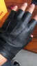 鑫豪睿真皮半指手套男秋冬开车战术运动健身户外骑行露指防滑羊皮薄手套 黑色单 XL 实拍图