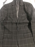 皮尔卡丹 西服男士小西装男春季外套格子修身帅气休闲单西服套装潮流春秋 黑色 XL 实拍图