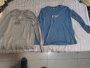 简男【纯棉2件装】长袖t恤男士纯棉圆领秋衣男装外穿春秋季打底衫衣服 KY铁灰+小山黑 M 建议100-120斤 实拍图