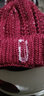 安妮莎帽子女冬季加绒毛线帽韩版青年甜美可爱女士秋冬针织帽百搭保暖 成人款-酒红色 只有帽子，没有围脖（加绒加厚有弹力） 实拍图