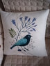 居八佰加厚亚麻花鸟抱枕简约布艺欧式沙发靠垫床头大靠垫办公室靠枕靠背 几何图案和小鸟（可爱小鸟） 45*45cm抱枕套(不含芯) 实拍图