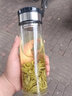 富光玻璃杯便携单层泡茶杯男耐热水杯子大容量加厚透明防漏车载杯 500ml黑色（单层） 实拍图