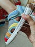 卡特兔儿童凉鞋夏季童鞋儿童学步鞋包头洞洞鞋毛毛虫运动鞋网面机能凉鞋 彩虹色 28 内长17.5cm  脚长16.3-16.9 实拍图