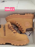 英贝米尼宝宝马丁靴秋冬季加绒小童英伦风靴子儿童大黄靴男童短靴女 驼色【秋冬加绒保暖款】 24 码内长15.5CM适合脚长约15.0CM 实拍图