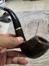 爱斗仕（ADOUS） 黑檀木烟斗手工雕刻烟具弯式烟斗滤芯烟斗9mm老式弯斗礼盒装 黑檀木烟斗光面JH508 实拍图