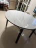 沐晨岩板餐桌实木可伸缩折叠圆餐桌椅组合现代简约小户型餐厅吃饭桌子 4轨道黑白色-雪山白岩板【木椅】 1.35m单张餐桌 实拍图