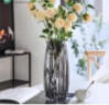 九千谷花瓶玻璃 花束北欧艺术花瓶透明花瓶摆件插花钻石灰大号2913 实拍图