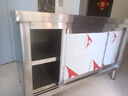 不锈钢拉门工作台操作台厨房储物柜商用打荷台面案板饭店切菜桌子 组装款长120宽60高80cm单通 实拍图