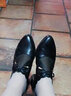亚米酷尖头高跟鞋女春季新款浅口一字扣带单鞋女百搭通勤时尚女鞋 黑色 37 实拍图