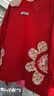 优贝祥女宝宝反穿衣灯芯绒秋冬幼儿园大码罩衣婴儿吃饭衣防水有加长款 大红色葵花 110码【身高100左右】 实拍图