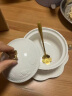 厨谧  隔水炖盅燕窝碗描金双耳碗甜品碗蒸蛋碗陶瓷燕窝碗银耳碗汤盅 金顶盖碗+描金蝴蝶方盘+金樱花勺 实拍图