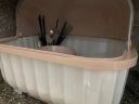 仕倾厨房沥水碗柜带盖放碗箱装碗碟盘餐具家用碗架置物架子碗筷收纳盒 特大号-白粉色 实拍图