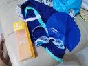 李宁（LI-NING）儿童泳衣男女童透气速干泳镜泳帽游泳套装 362蓝色-连体三件套 160(130-140体重60-70) 实拍图