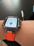 DRESSELF苹果手表表带apple iwatchS8/9/10/11ultra透明改装硅胶手表壳表带一体式壳 适用于苹果 透黑壳+橙表带+蝴蝶扣 41mm（s7/8/9） 实拍图
