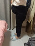 婧麒（JOYNCLEON）孕妇直筒牛仔裤秋冬款外穿烟管裤打底九分裤加绒黑色XXL Jyk32632 实拍图