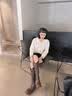 奥古狮登（Agsdon）长筒靴女秋冬季英伦风v口不过膝骑士靴百搭女靴 624049 咖啡 39 实拍图