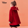 迪士尼（Disney）童装女童毛呢外套儿童秋冬呢子大衣中大童洋气新年衣服拜年服女孩 大红 120cm 晒单实拍图