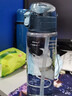 潮流个性塑料吸管杯学生运动水壶健身杯吸水杯便携防漏杯随手杯 标配800ml深海蓝+提绳【手感厚实】 实拍图