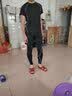 柯帛 柯帛KEBO 健身服男运动套装春夏季速干紧身衣跑步运动健身房打篮球吸汗透气短袖T恤运动裤 黑灰 M 实拍图