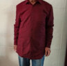 恒源祥保暖衬衫男士加绒加厚秋冬季纯色商务正工装宽松职业白色长袖衬衣 枣红色 C14X08024-桑 40 （170/92A） 实拍图