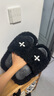 SMFKWoolly黑丝绒毛毛拖鞋S0003B1/F十字花厚底增高百搭外穿秋冬 黑丝绒 39 偏大半码 晒单实拍图