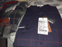 恒源祥长袖纯色衬衫男保暖磨毛格子加绒内里衬衣外套上衣 83158藏青 加绒 39 实拍图